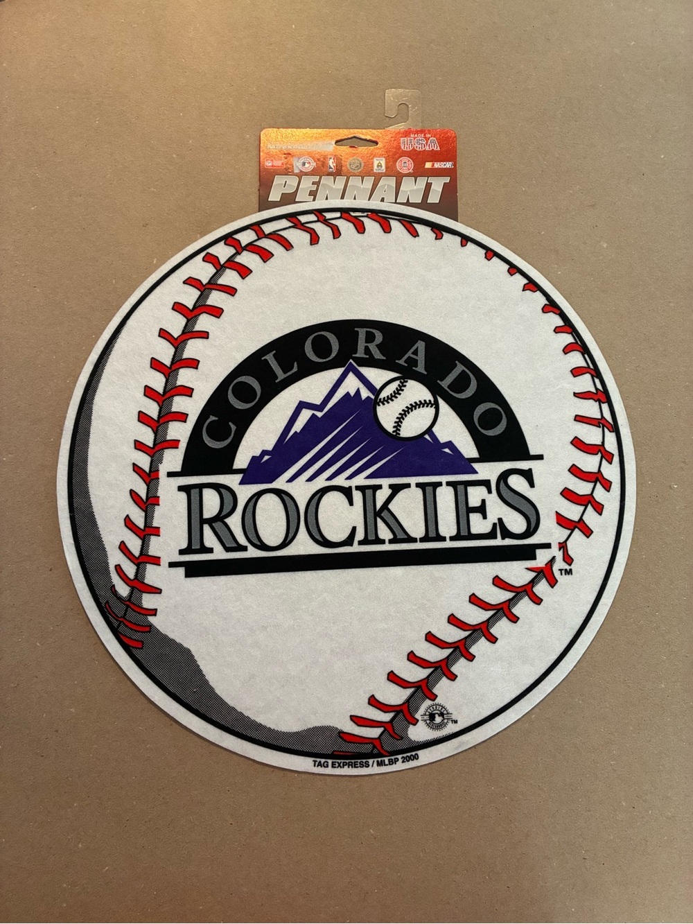 Colorado Rockies Baseball Round Vintage Pennant 14.75” Circumference